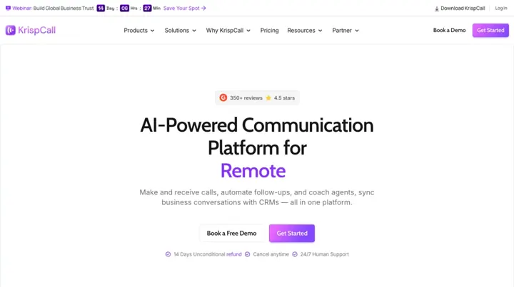 KrispCall product page