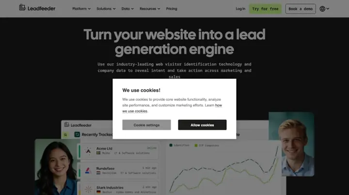 Leadfeeder product page