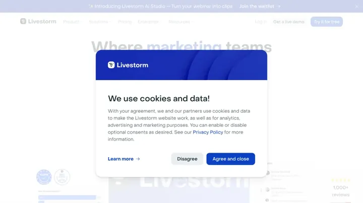 Livestorm product page