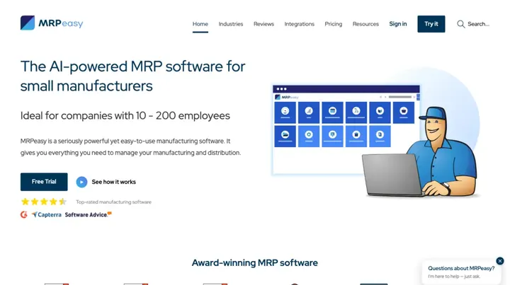 MRPeasy product page