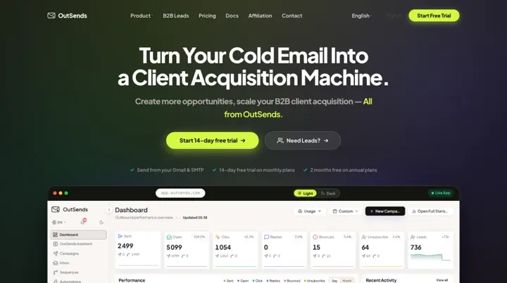 OutSends product page