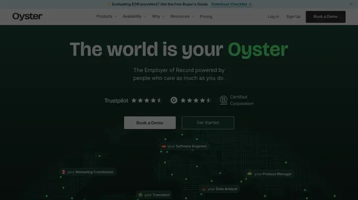 Oyster product page