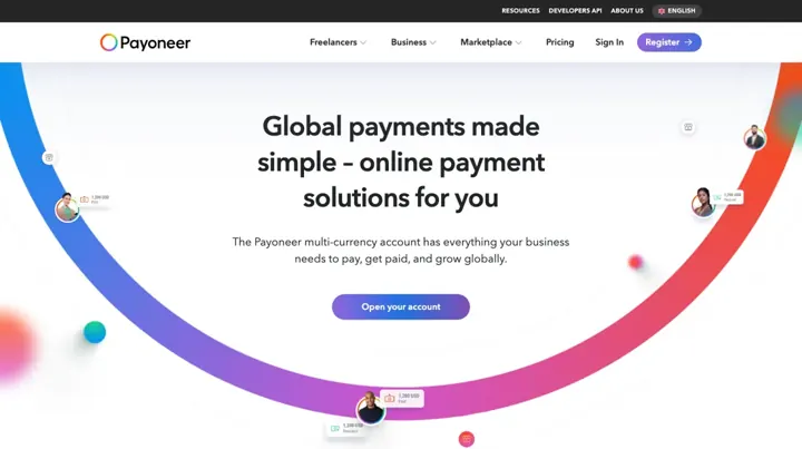Payoneer product page