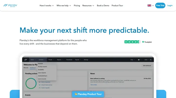 Planday product page