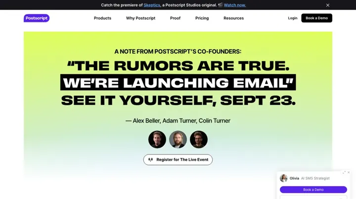 Postscript product page
