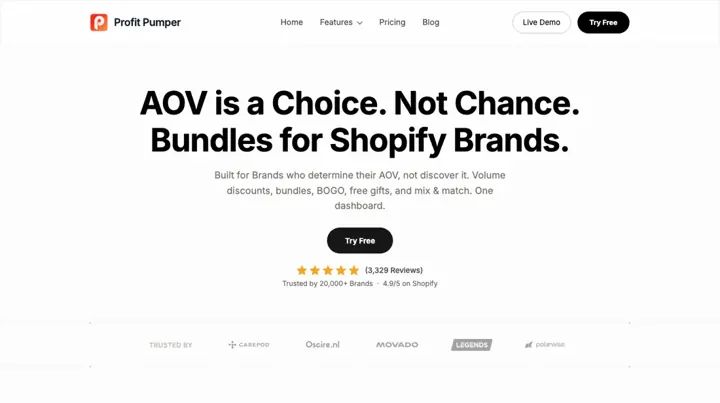 Pumper Bundles product page