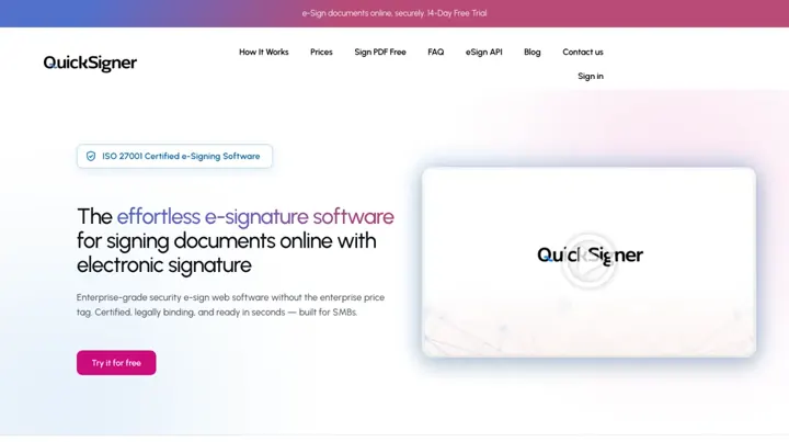 QuickSigner product page