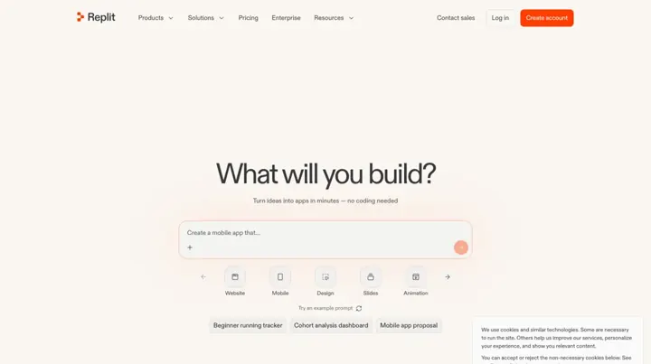Replit product page