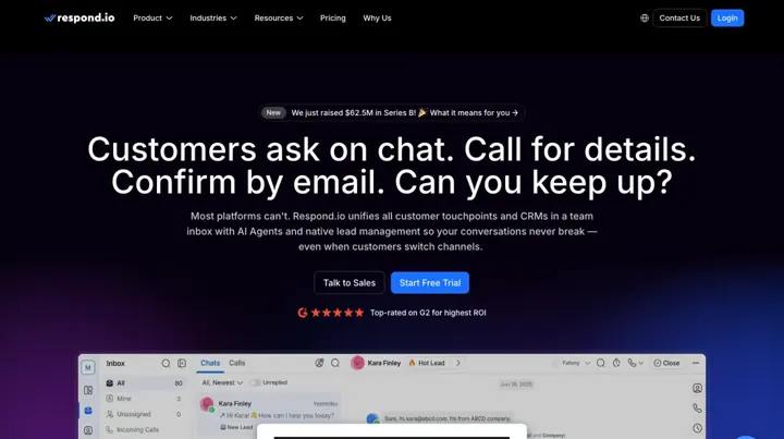 respond.io product page