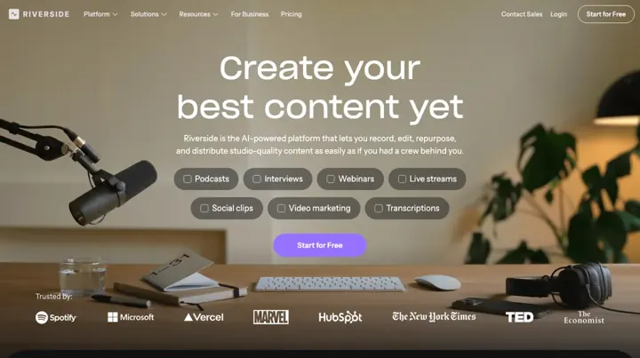 Riverside product page
