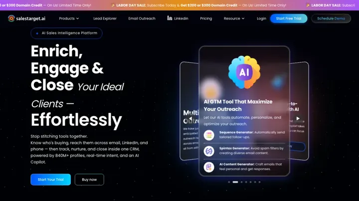 SalesTarget.ai product page
