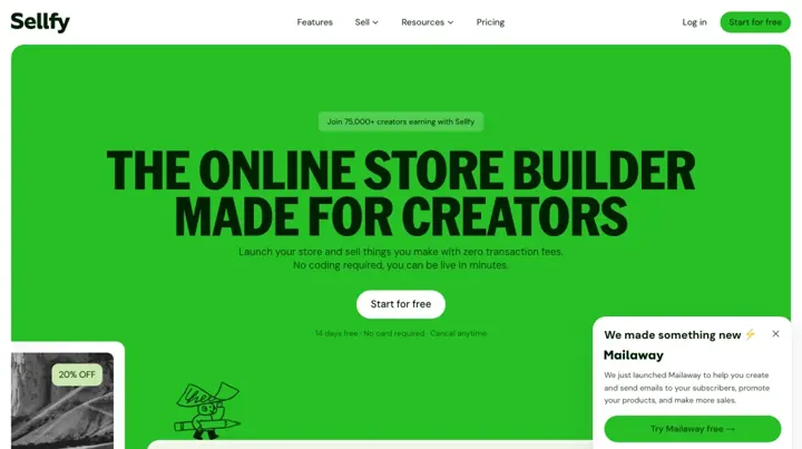 Sellfy product page
