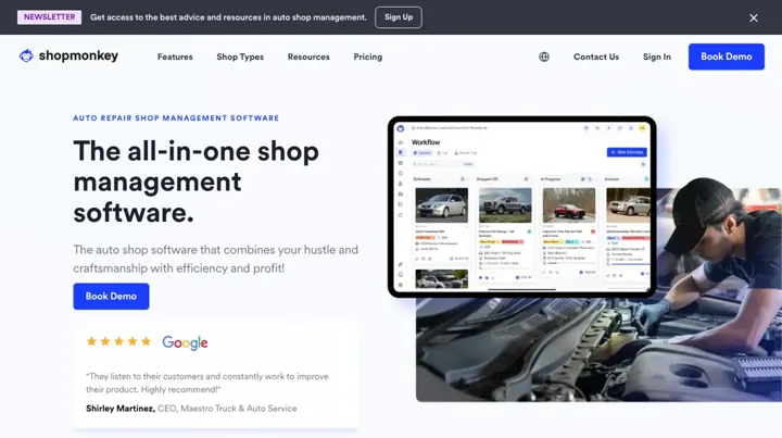 Shopmonkey product page