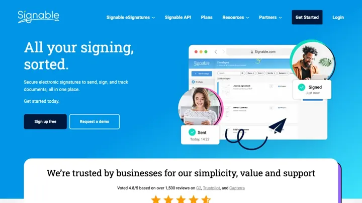 Signable product page