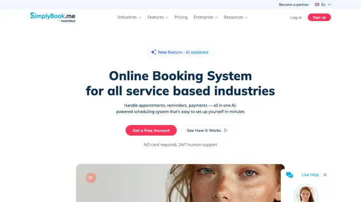 SimplyBook.me product page