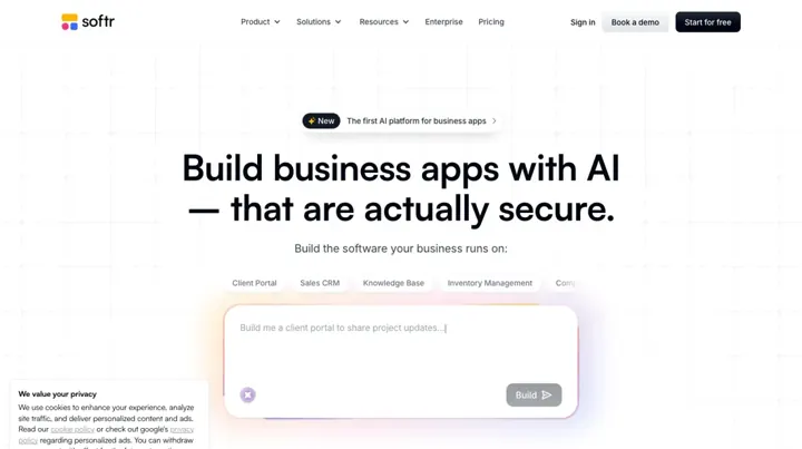 Softr product page