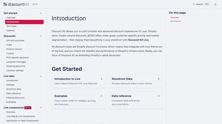 Stackable product page
