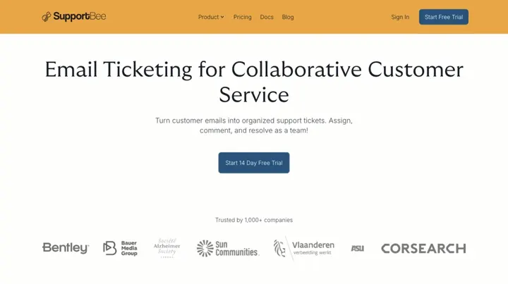 SupportBee product page