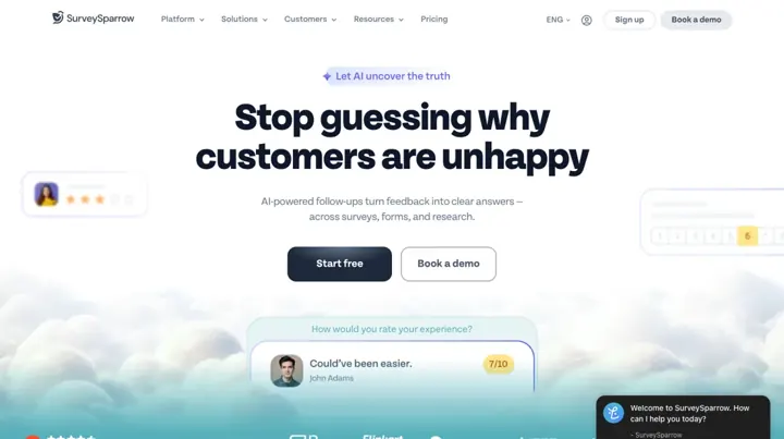 SurveySparrow product page