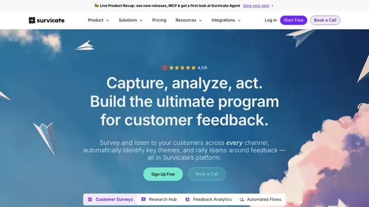 Survicate product page
