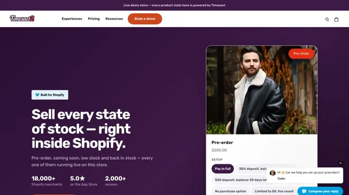 Timesact Preorder product page