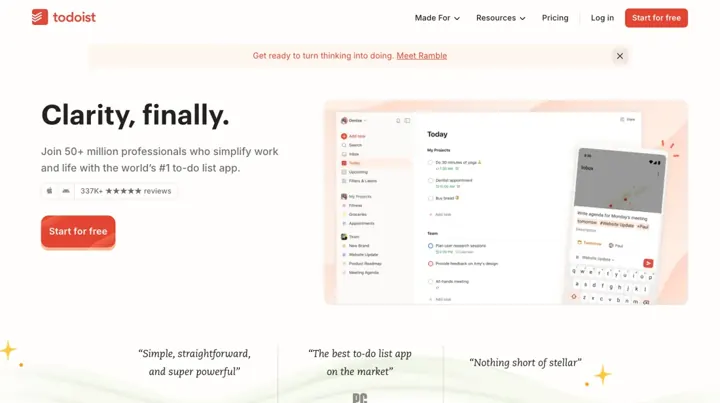 Todoist product page