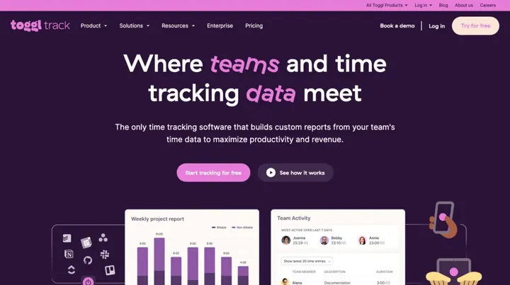 Toggl product page