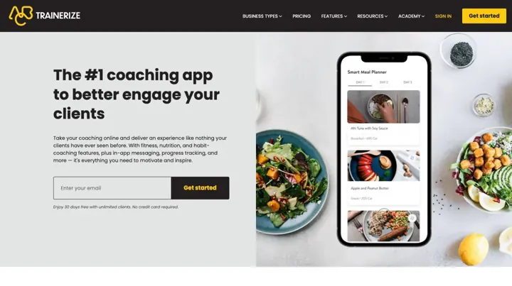Trainerize product page