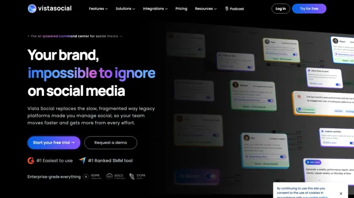 Vista Social product page