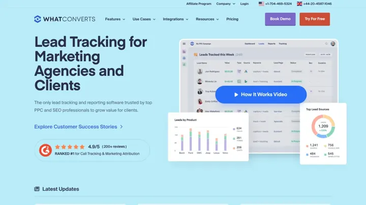 WhatConverts product page