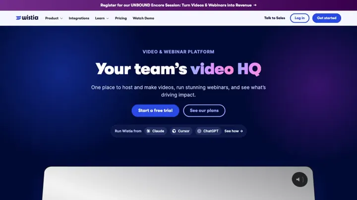 Wistia product page