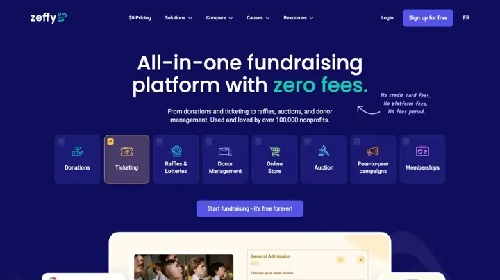 Zeffy product page