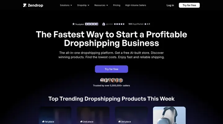 Zendrop product page