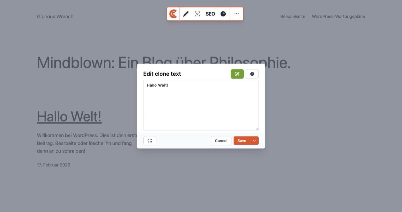 Clone editor