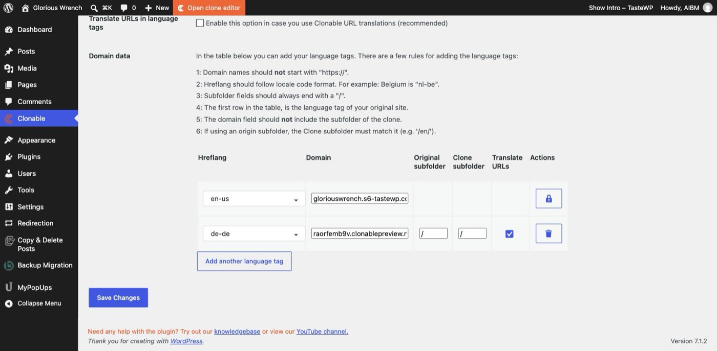 Language tags