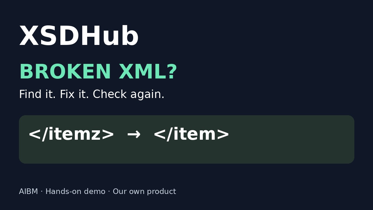 XSDHub XML validation walkthrough